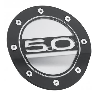 Porte d'Essence en ABS Argent et Noir logo 5.0 2015-2023 Mustang